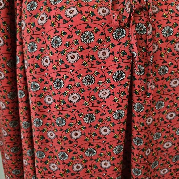 Max Studio Red Floral Long Sleeve Blouse - Picture 6 of 7